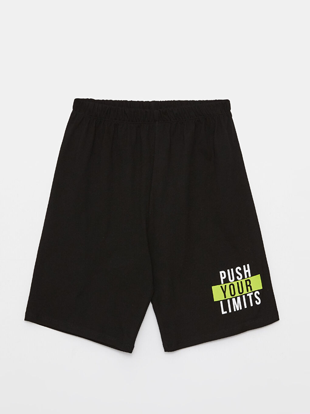 Siyah Beli Lastikli Baskılı Erkek Çocuk Pijama Şort 2'li-2