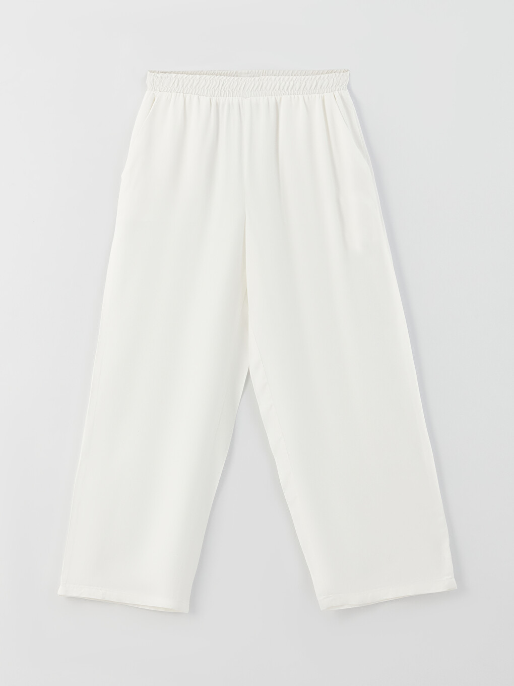 Elastic Waist Regular Pocket Detailed Women's Trousers-5