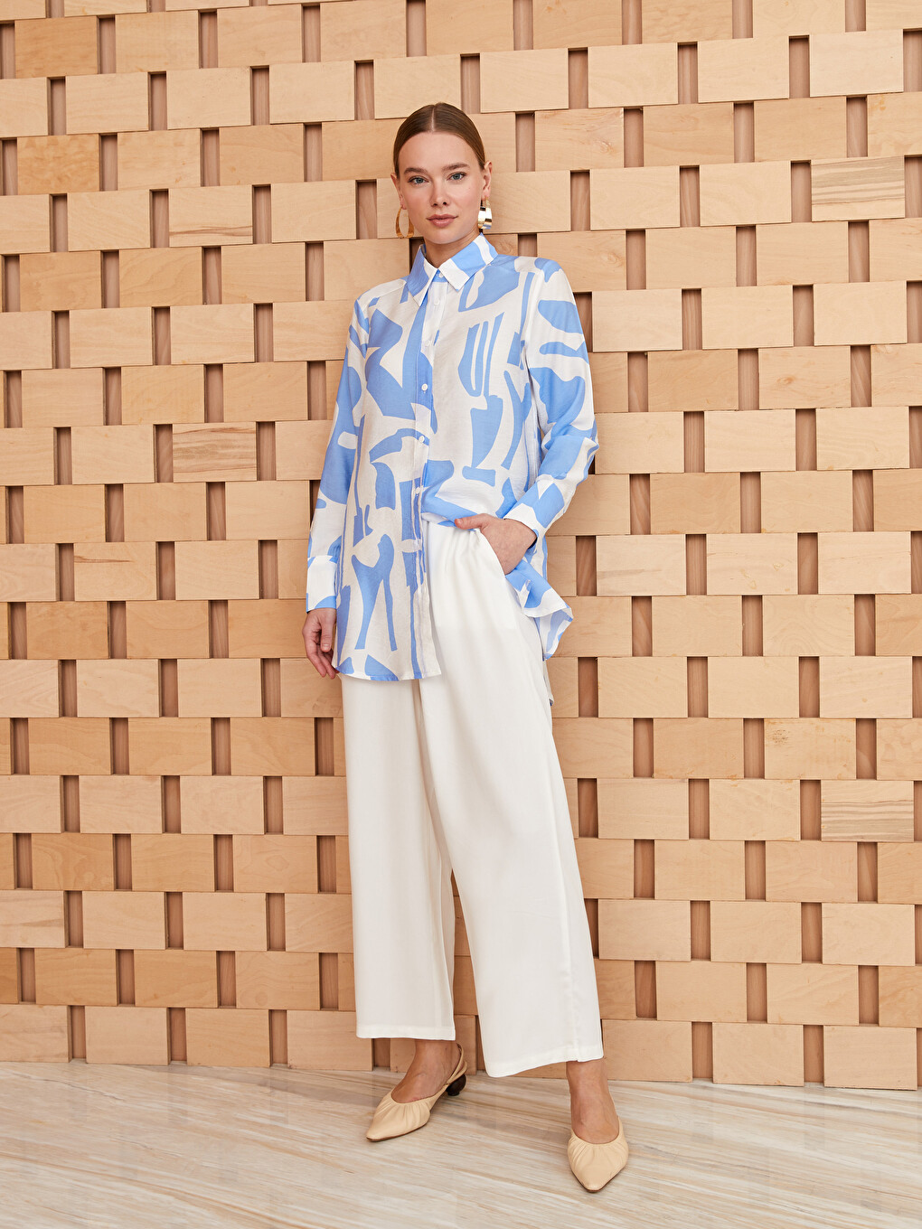 Elastic Waist Regular Pocket Detailed Women's Trousers
