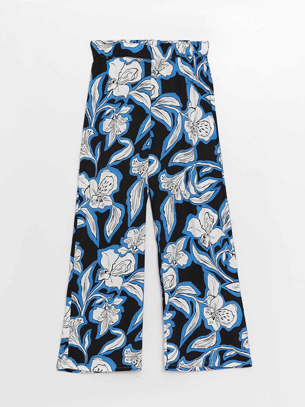 Elastische Palazzo-Hose für Damen mit Muster-5