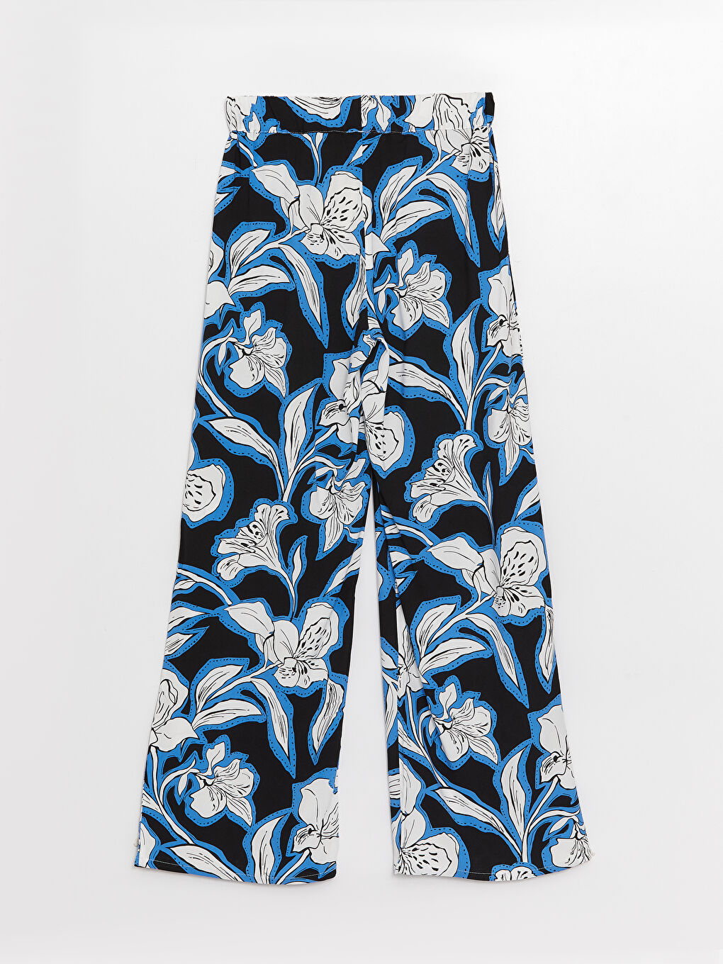 Elastische Palazzo-Hose für Damen mit Muster-6