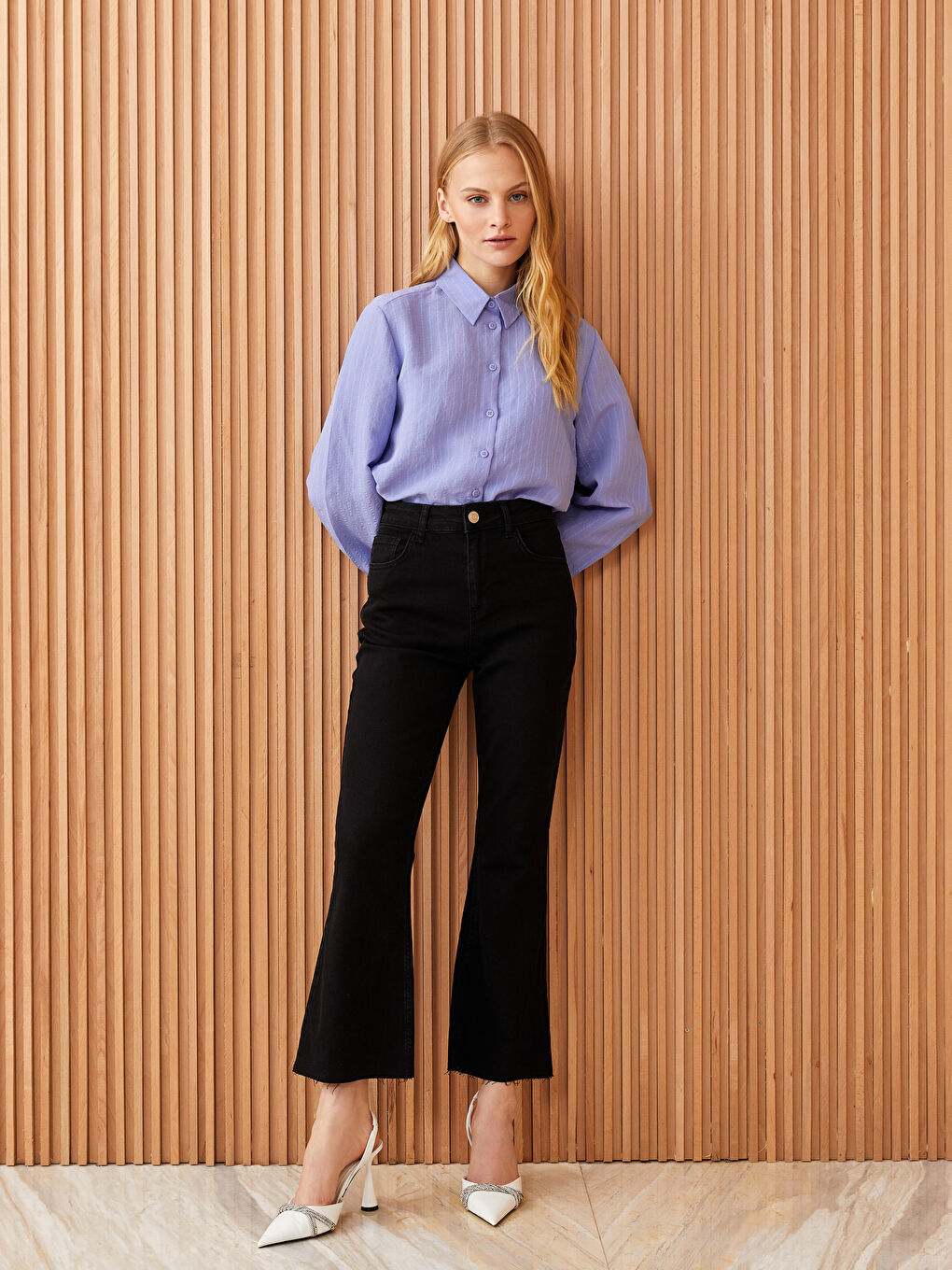 Siyah Yüksek Bel Mars Flare Kadın Jean Pantolon