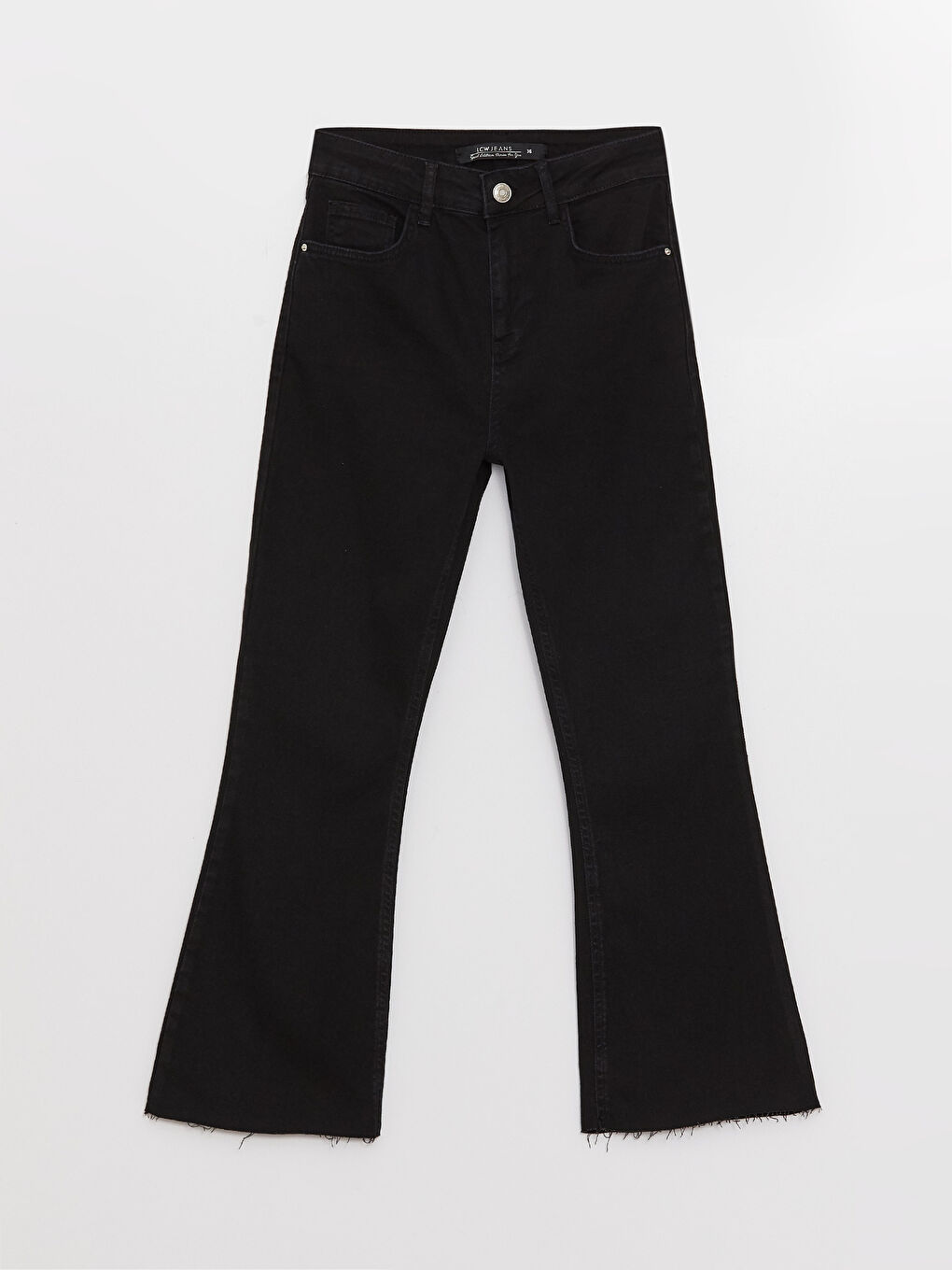 Siyah Yüksek Bel Mars Flare Kadın Jean Pantolon-5