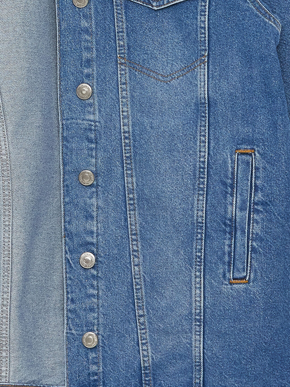 İndigo Gömlek Yaka Kadın Jean Ceket-6