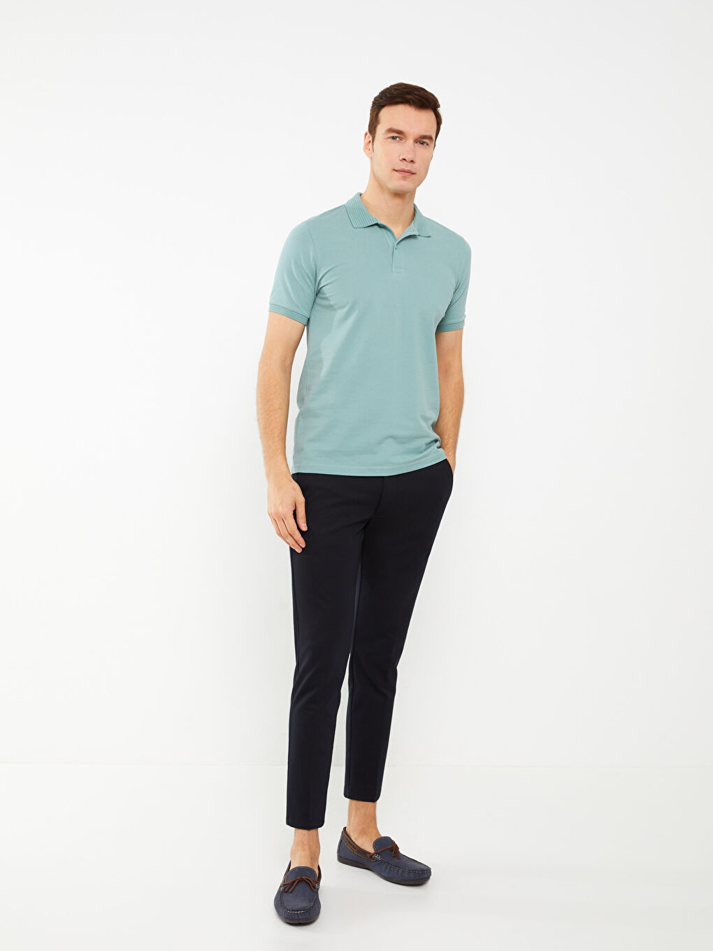 Polo Neck Short Sleeve Men's T-Shirt-2