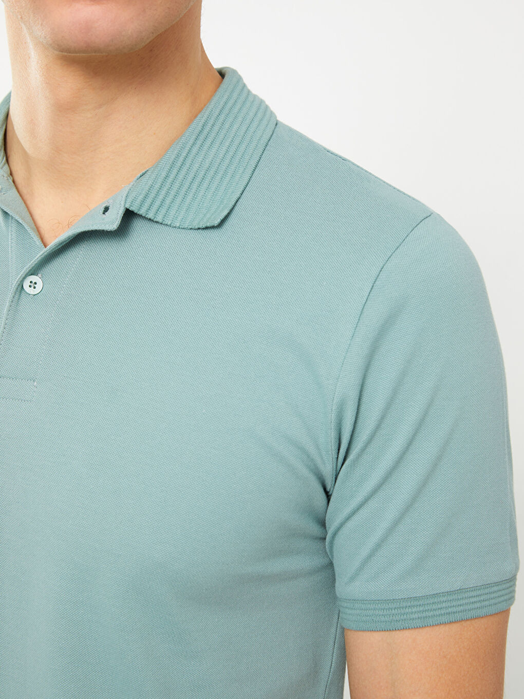 Polo Neck Short Sleeve Men's T-Shirt-3