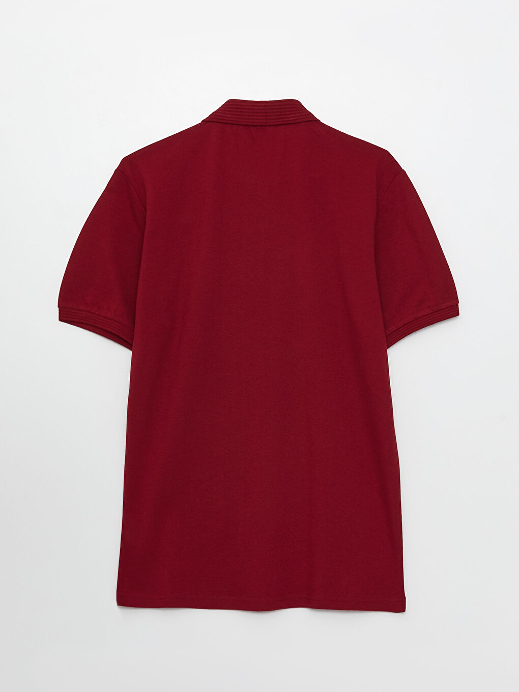 Bordo Polo Yaka Kısa Kollu Erkek Tişört-6