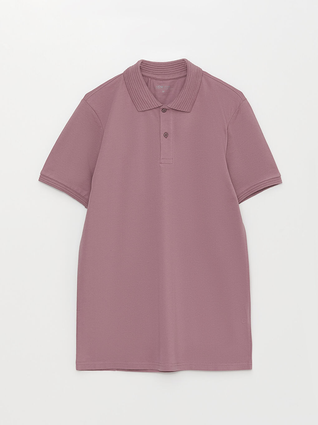 Lila Polo Yaka Kısa Kollu Desenli Erkek Tişört