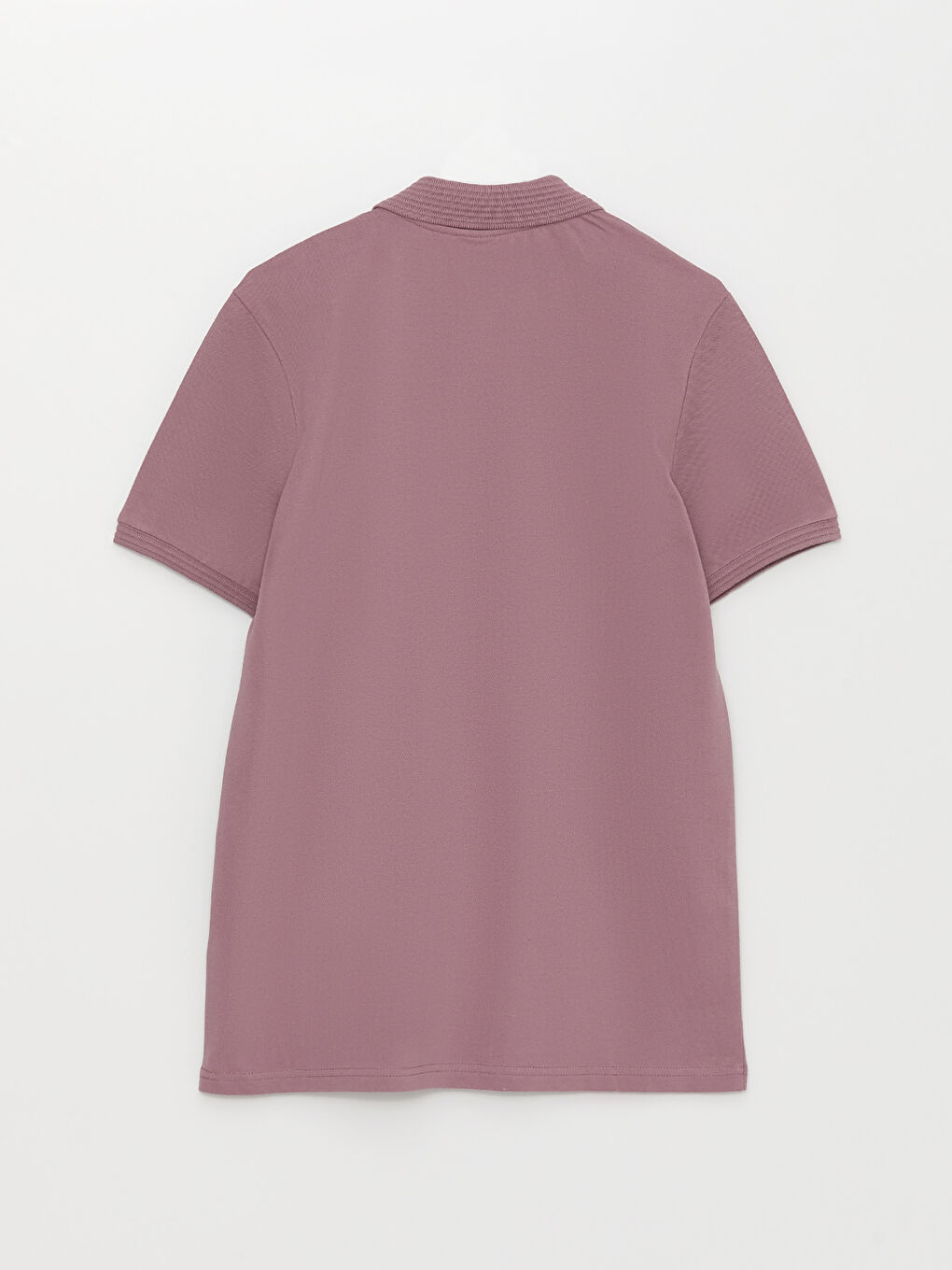 Lila Polo Yaka Kısa Kollu Desenli Erkek Tişört-1