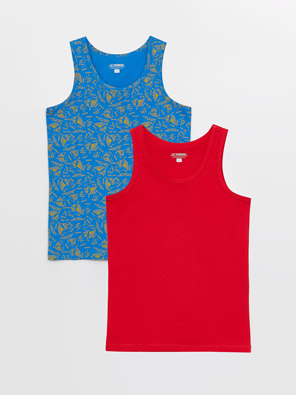Crew Neck Cotton Boy Singlet 2-Pack