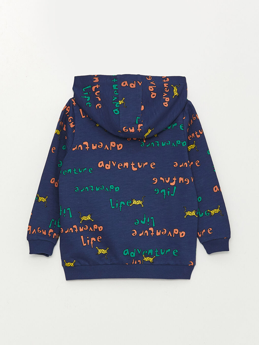 Lacivert Kapüşonlu Uzun Kollu Erkek Bebek Fermuarlı Sweatshirt-1