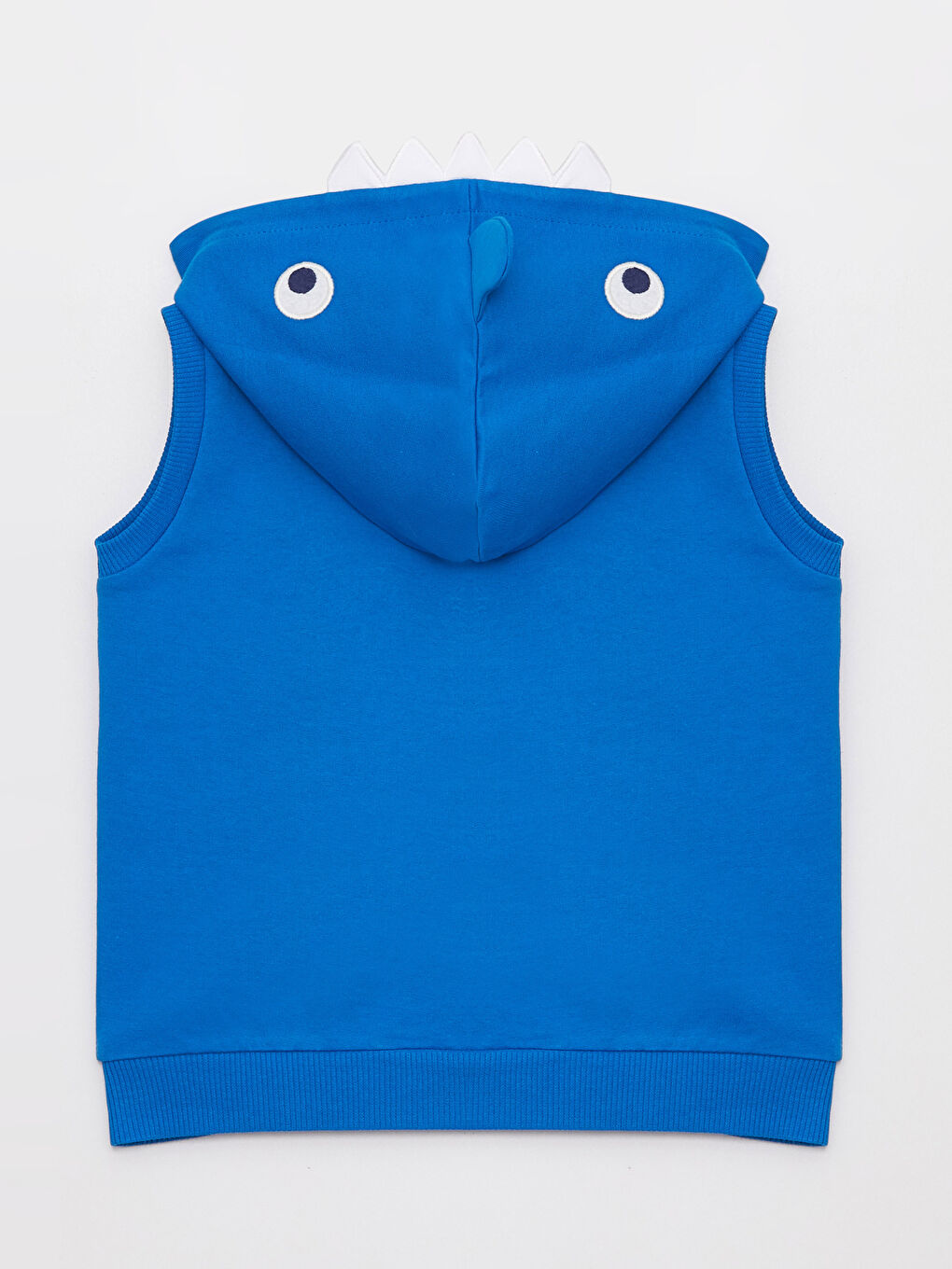 Mavi Kapüşonlu Basic Erkek Bebek Fermuarlı Yelek-1