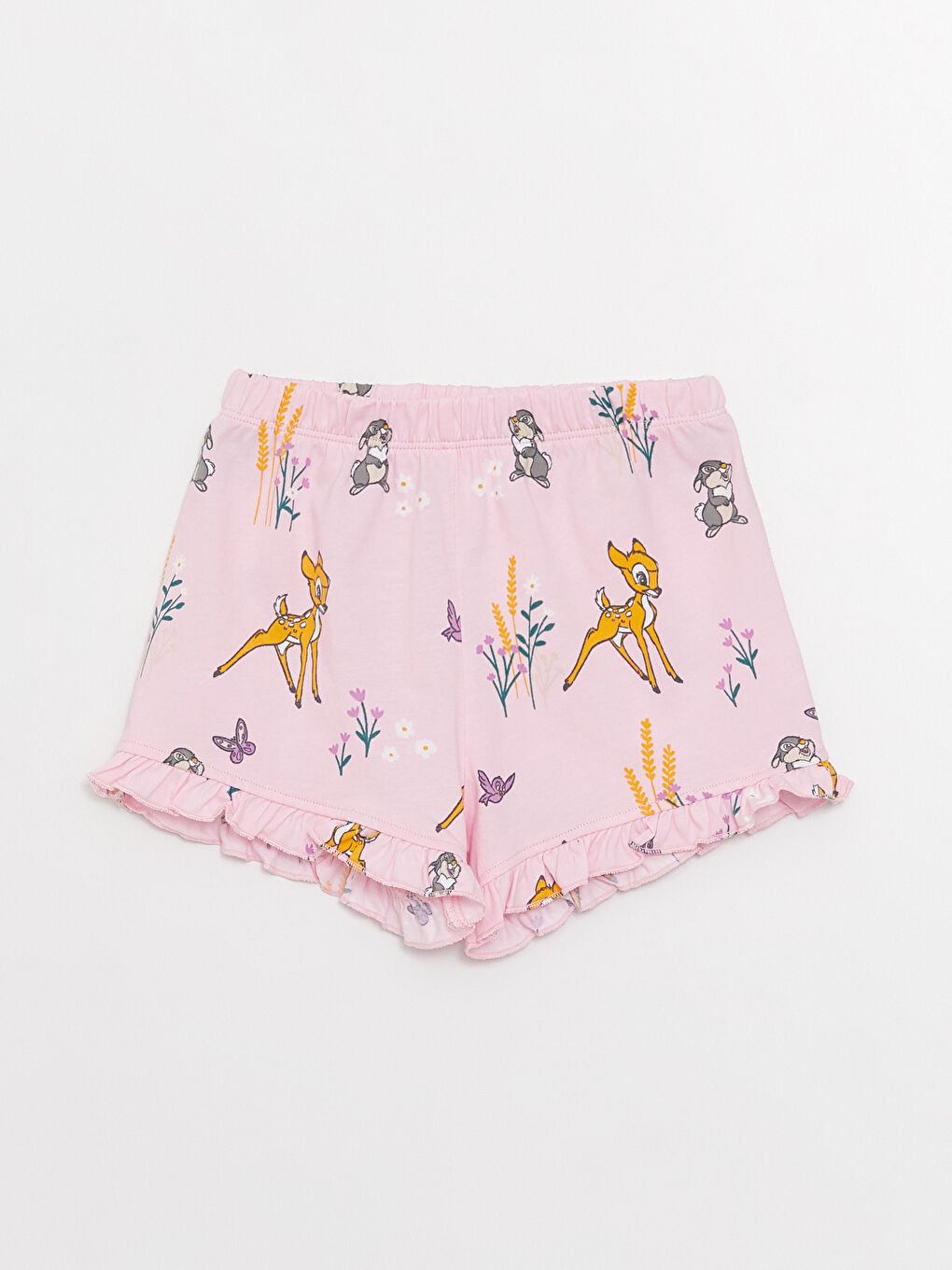 LCW baby Square Collar Bambi Printed Baby Girl Pajamas Set -S3DG00Z1-LT4