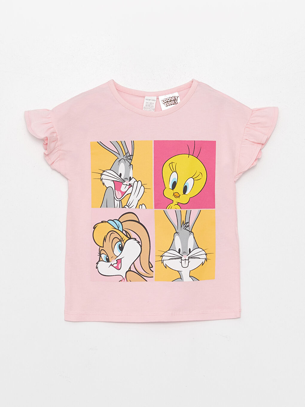 Pembe Looney Tunes Baskılı Kız Bebek Pijama Takımı-1