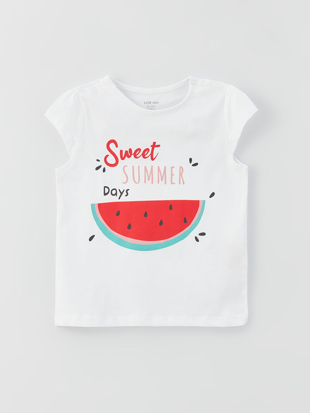 Beyaz Bisiklet Yaka Baskılı Kız Bebek 2'li Pijama Takımı-3