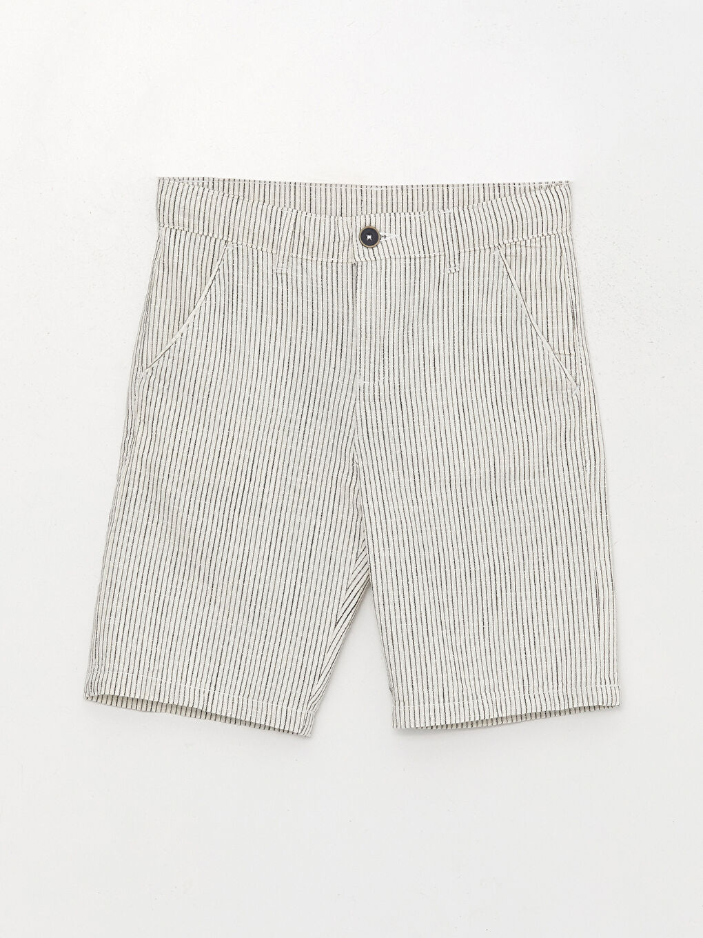 Beyaz Çizgili Erkek Çocuk Bermuda-2
