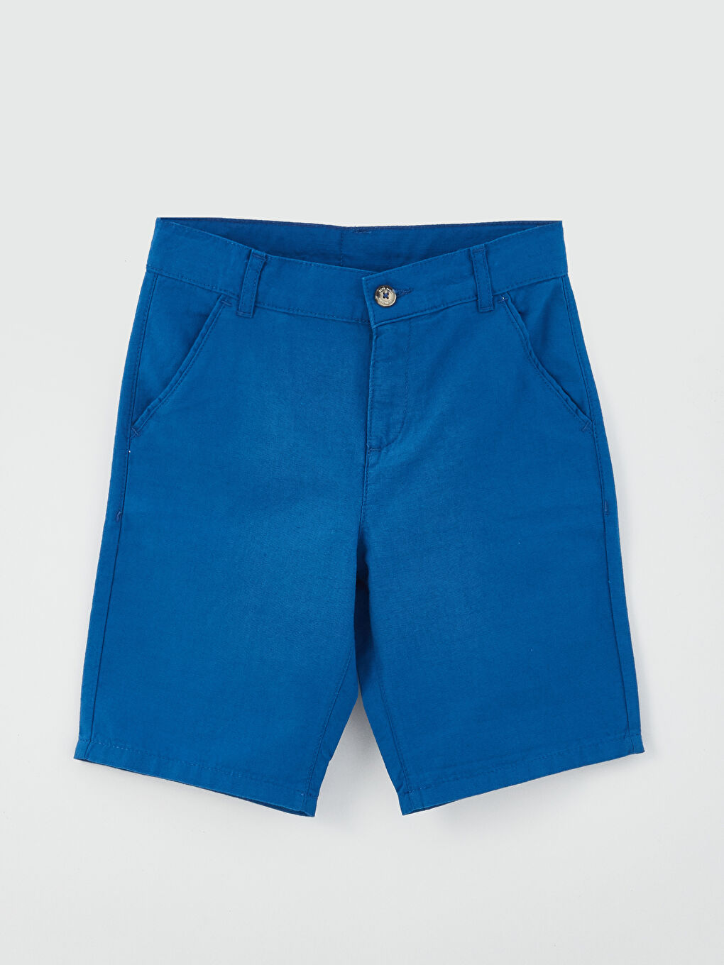 Grandad Collar Striped Boy Shirt and Shorts-2