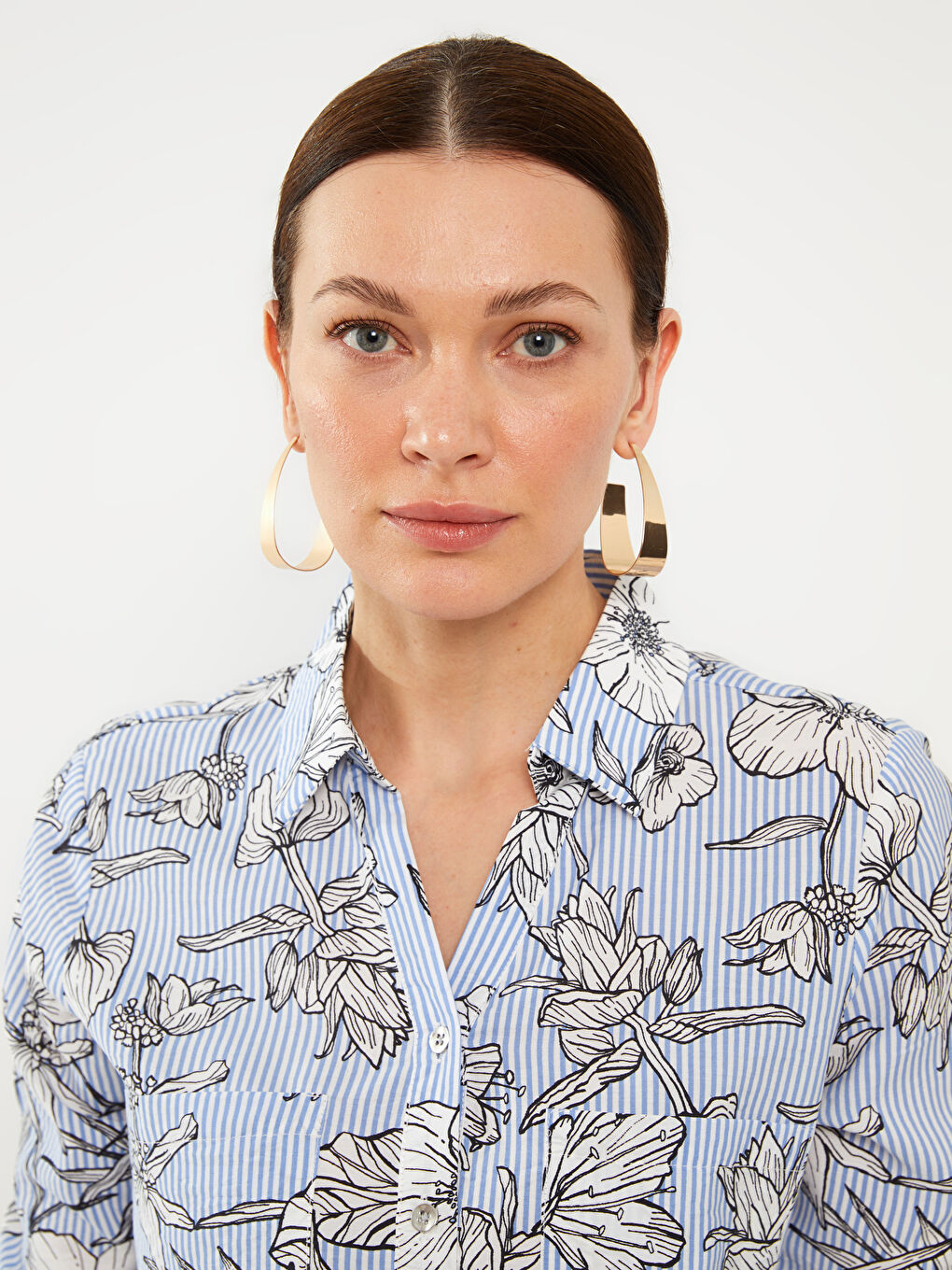 Floral Long Sleeve Women's Shirt-2