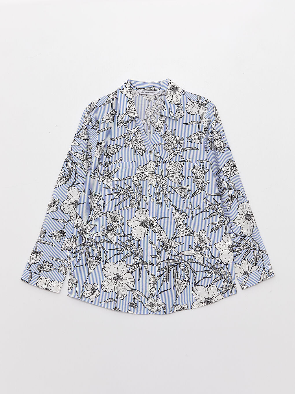 Floral Long Sleeve Women's Shirt-5