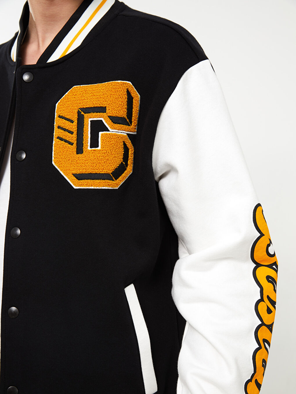 Siyah Standart Kalıp Uzun Kollu Erkek Kolej Ceket-3