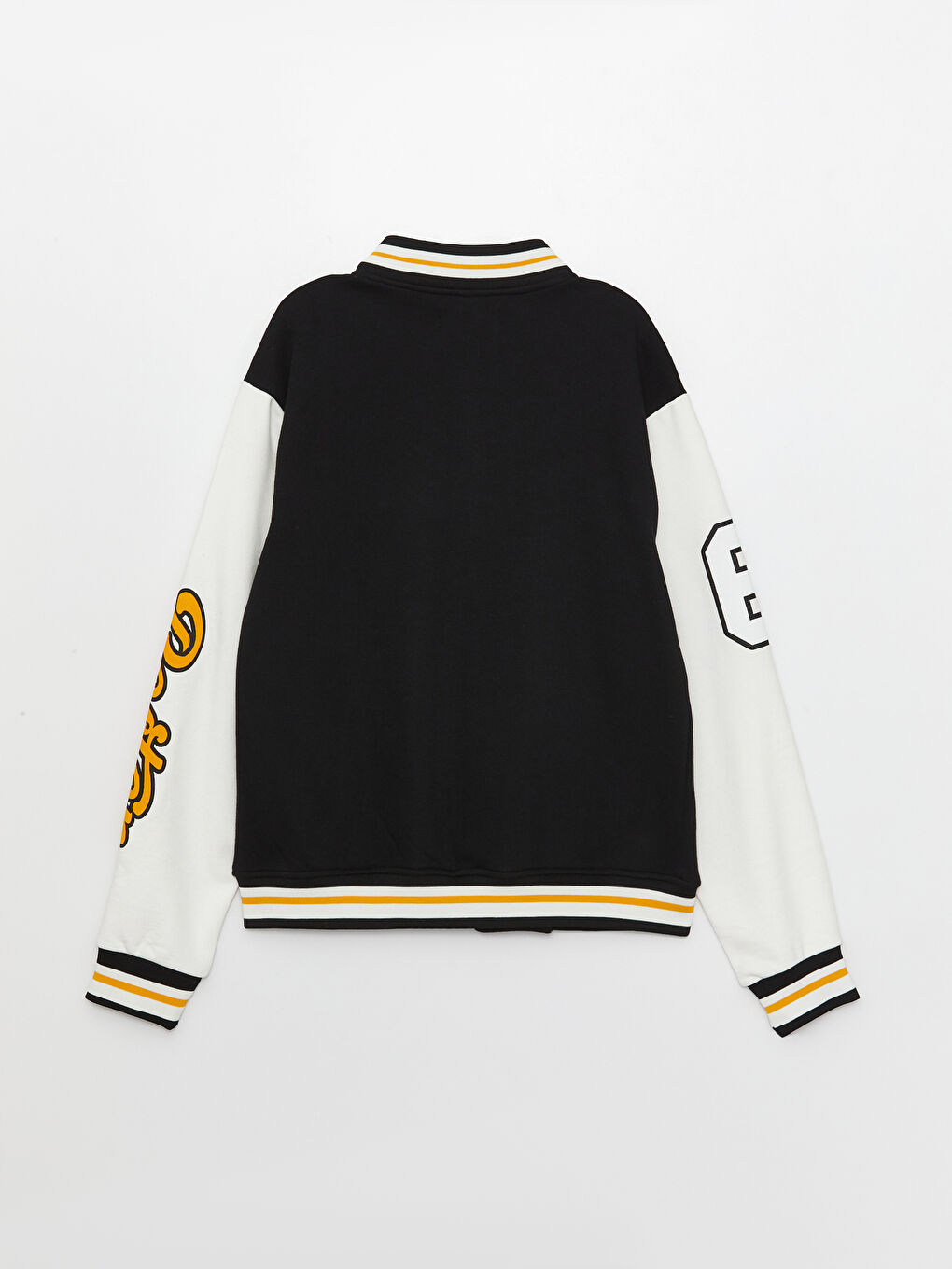 Siyah Standart Kalıp Uzun Kollu Erkek Kolej Ceket-6