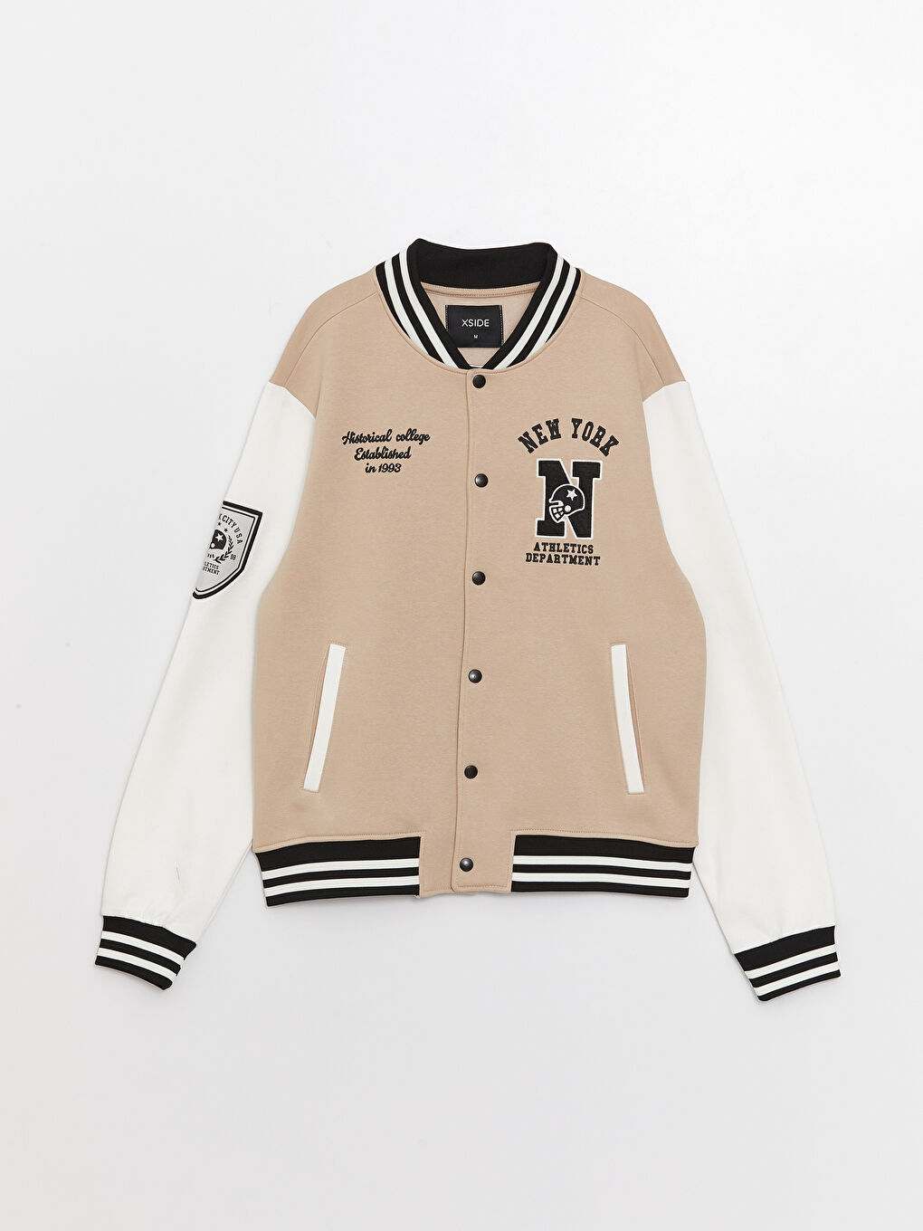 Bej Standart Kalıp Uzun Kollu Erkek Kolej Ceket-5