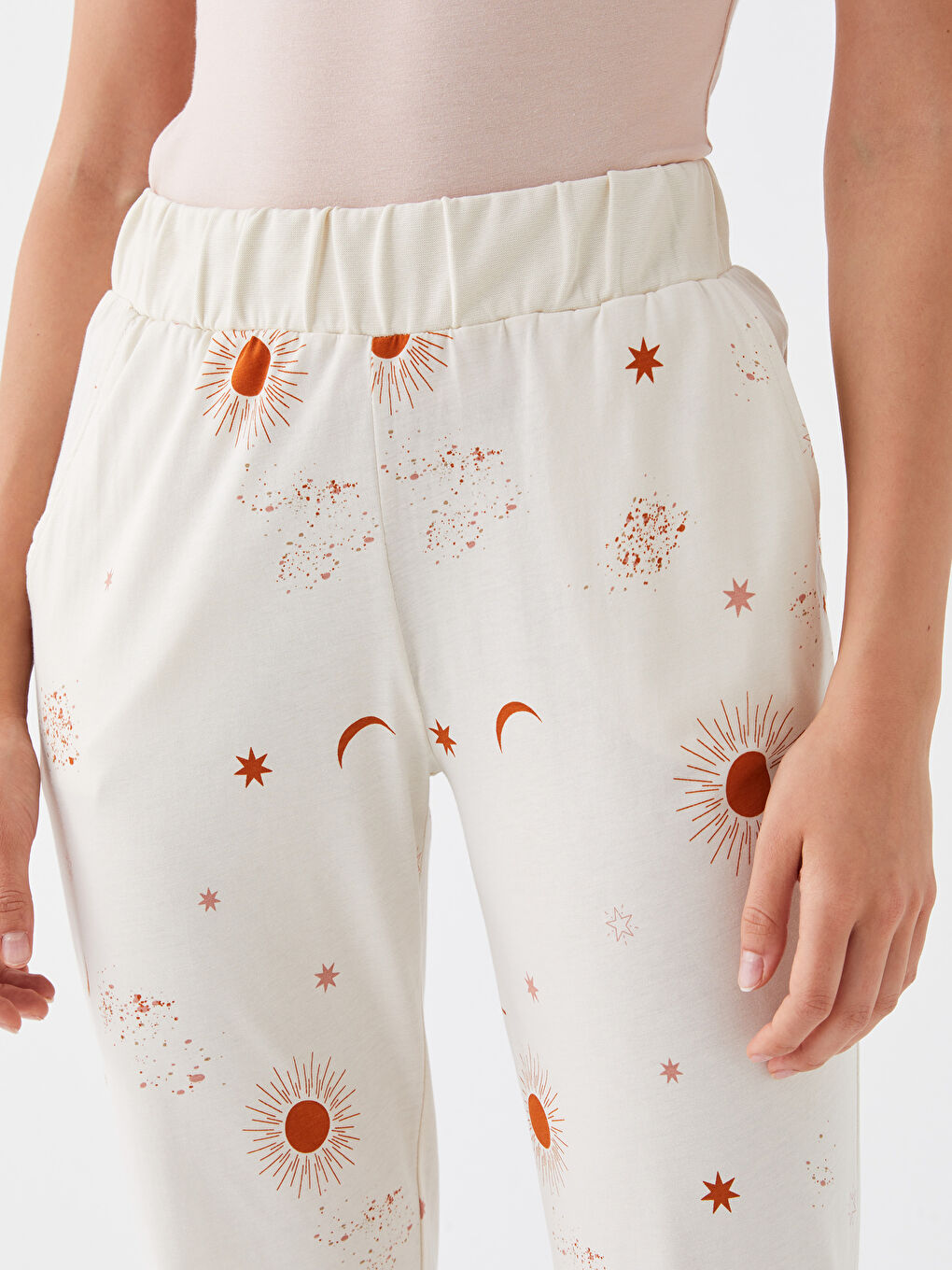 Pantaloni Jogger De Pijama,Cu Model Şi Cu Talie Elastică,Pentru Femei-2