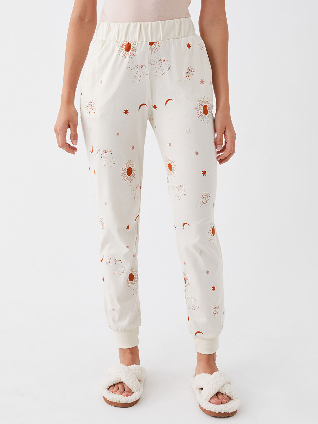 Pantaloni Jogger De Pijama,Cu Model Şi Cu Talie Elastică,Pentru Femei-3