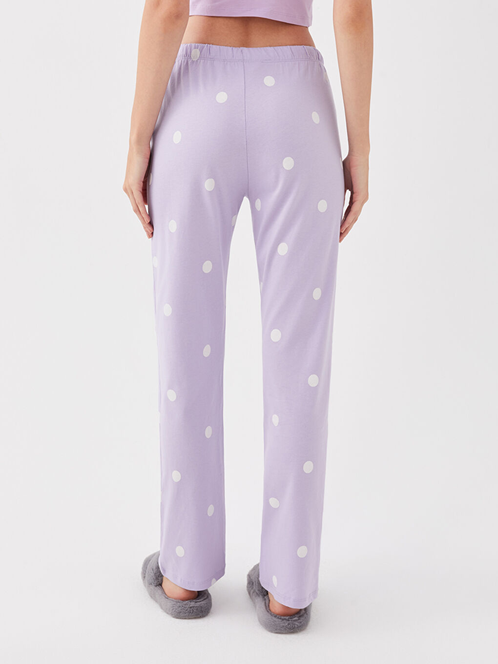 قيعان بيجامة للسيدات بنقشة البولكا دوت بخصر مرن-3
