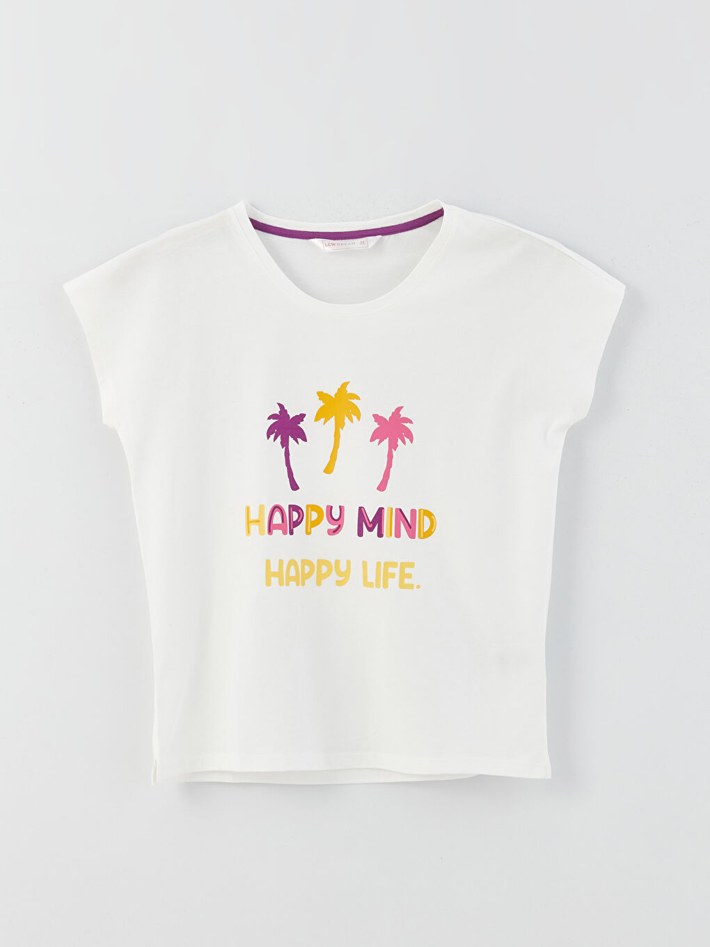LCW DREAM Bisiklet Yaka Baskılı Kısa Kollu Kadın Şortlu Pijama Takımı-6