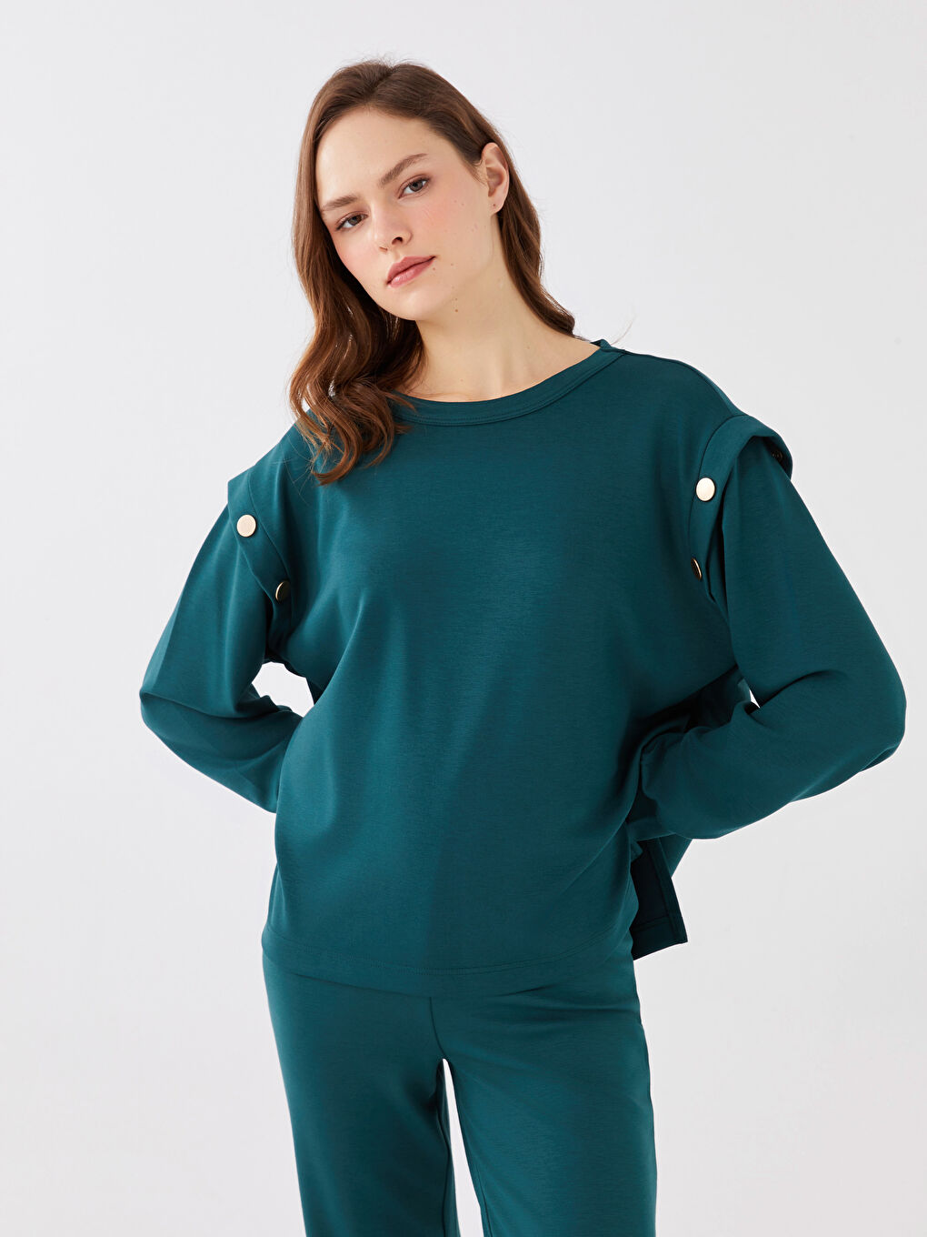 Crew Neck Oversize Women's Sweatshirt-1