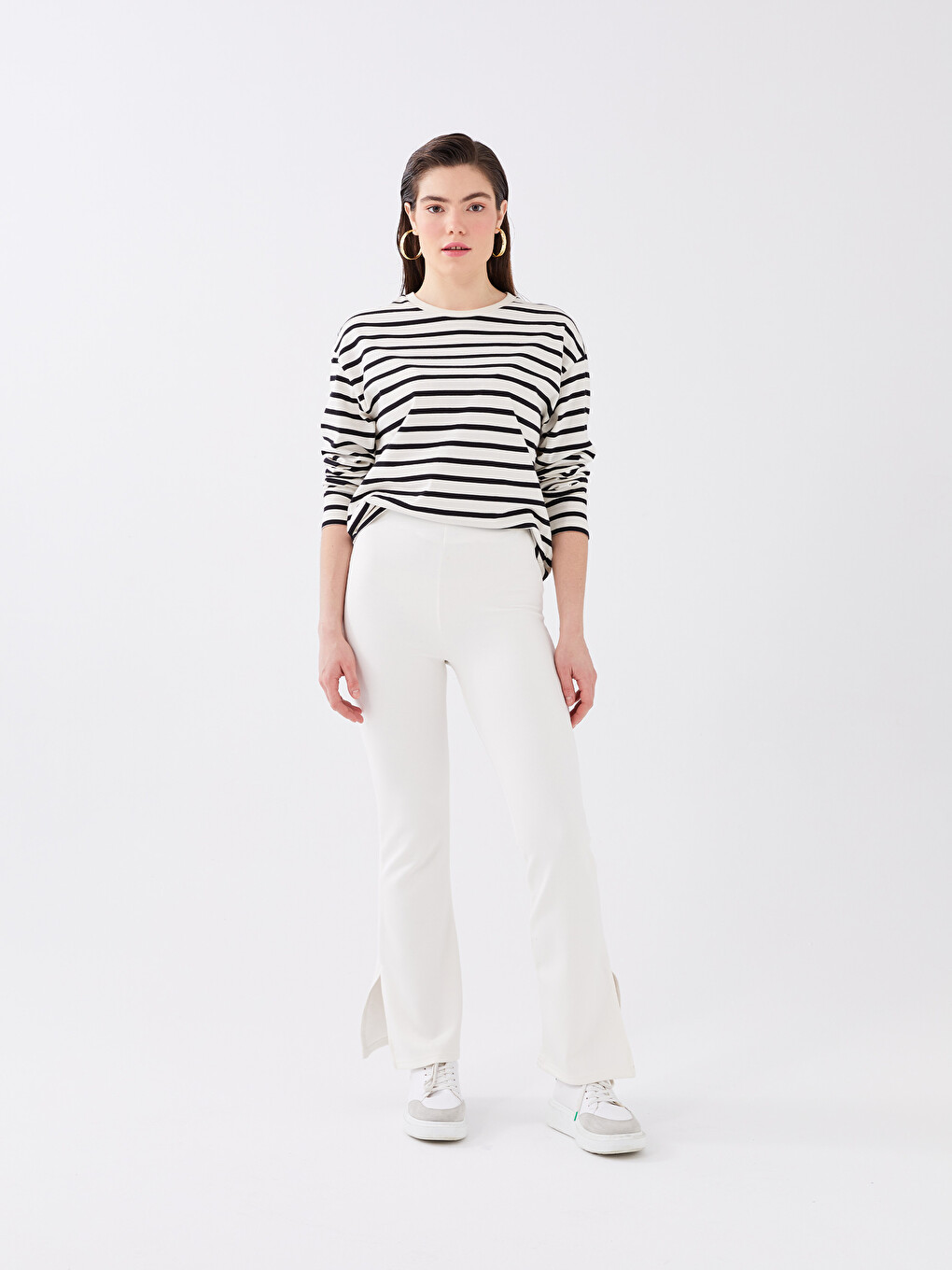 Women's Elastic Waist Straight Sweatpants-1