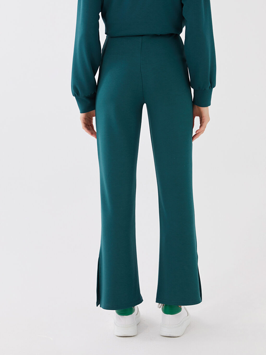 Women's Elasticated Waist Plain Sweatpants-4