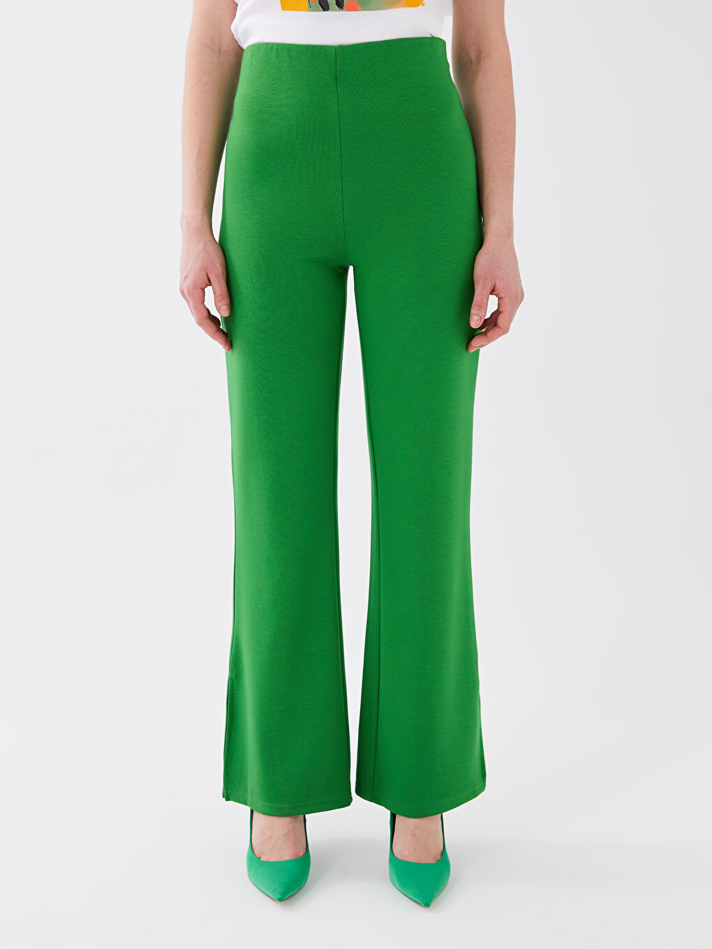 Women's Elastic Waist Straight Sweatpants-3