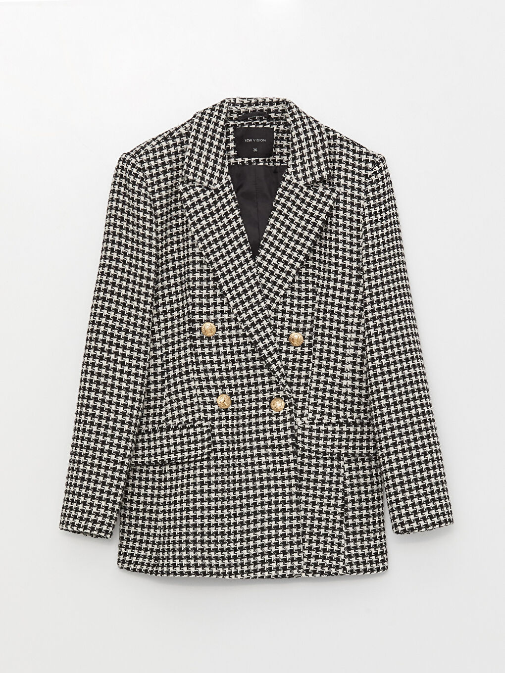 Әйелдерге арналған қармақты принтті ұзын жеңді блейзер пиджак-5