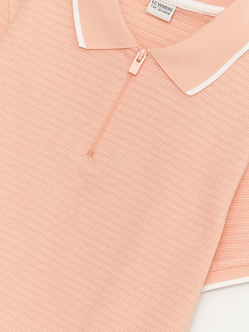 Pembe Polo Yaka Kısa Kollu Erkek Çocuk Tişört-2