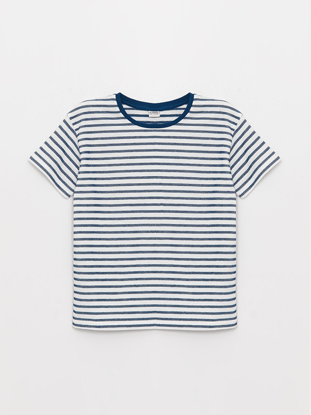 Lacivert Oversize Bisiklet Yaka Erkek Çocuk Tişört