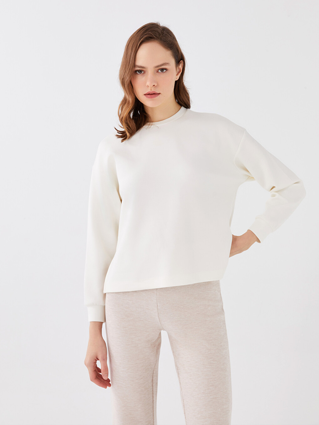 Crew Neck Oversize Women's Sweatshirt-3