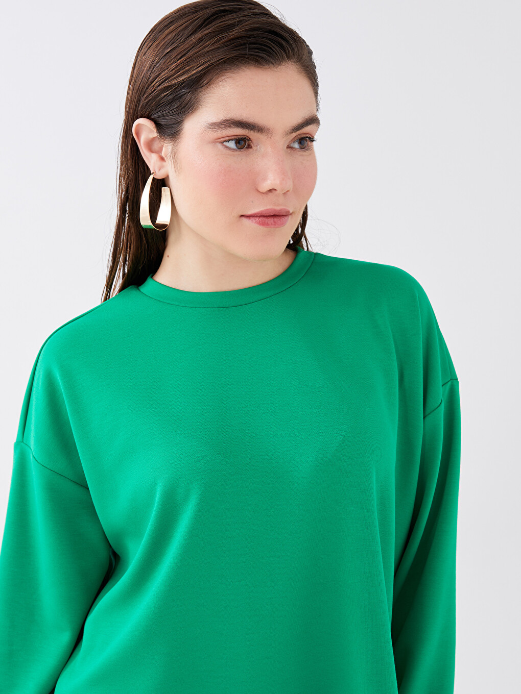 Crew Neck Oversize Women's Sweatshirt-1