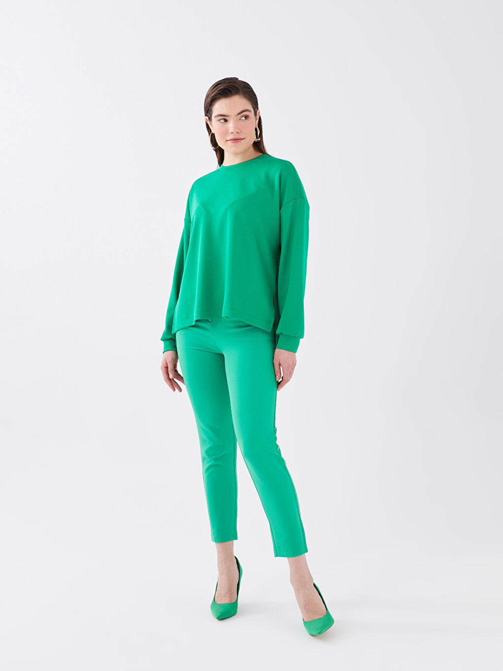 Crew Neck Oversize Women's Sweatshirt-3