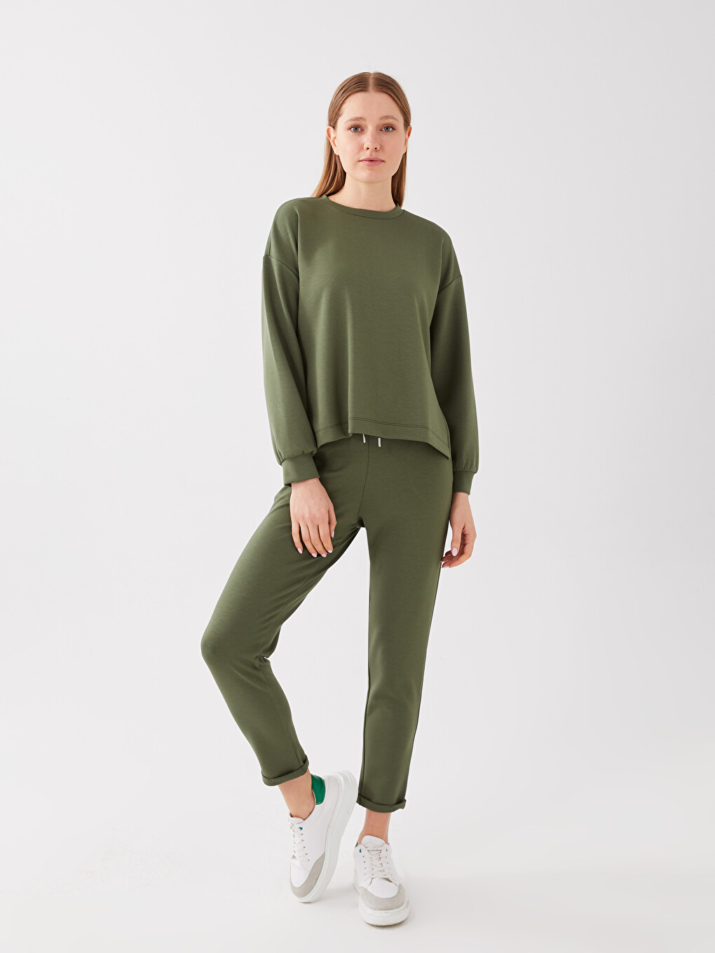Crew Neck Oversize Women's Sweatshirt-1