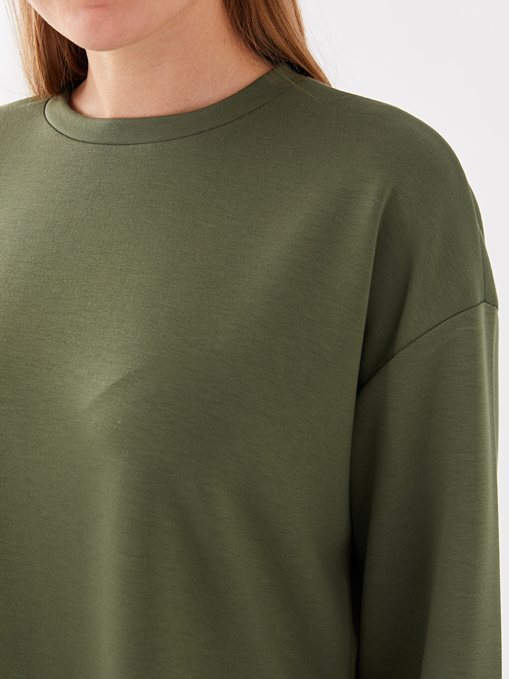 Crew Neck Oversize Women's Sweatshirt-3