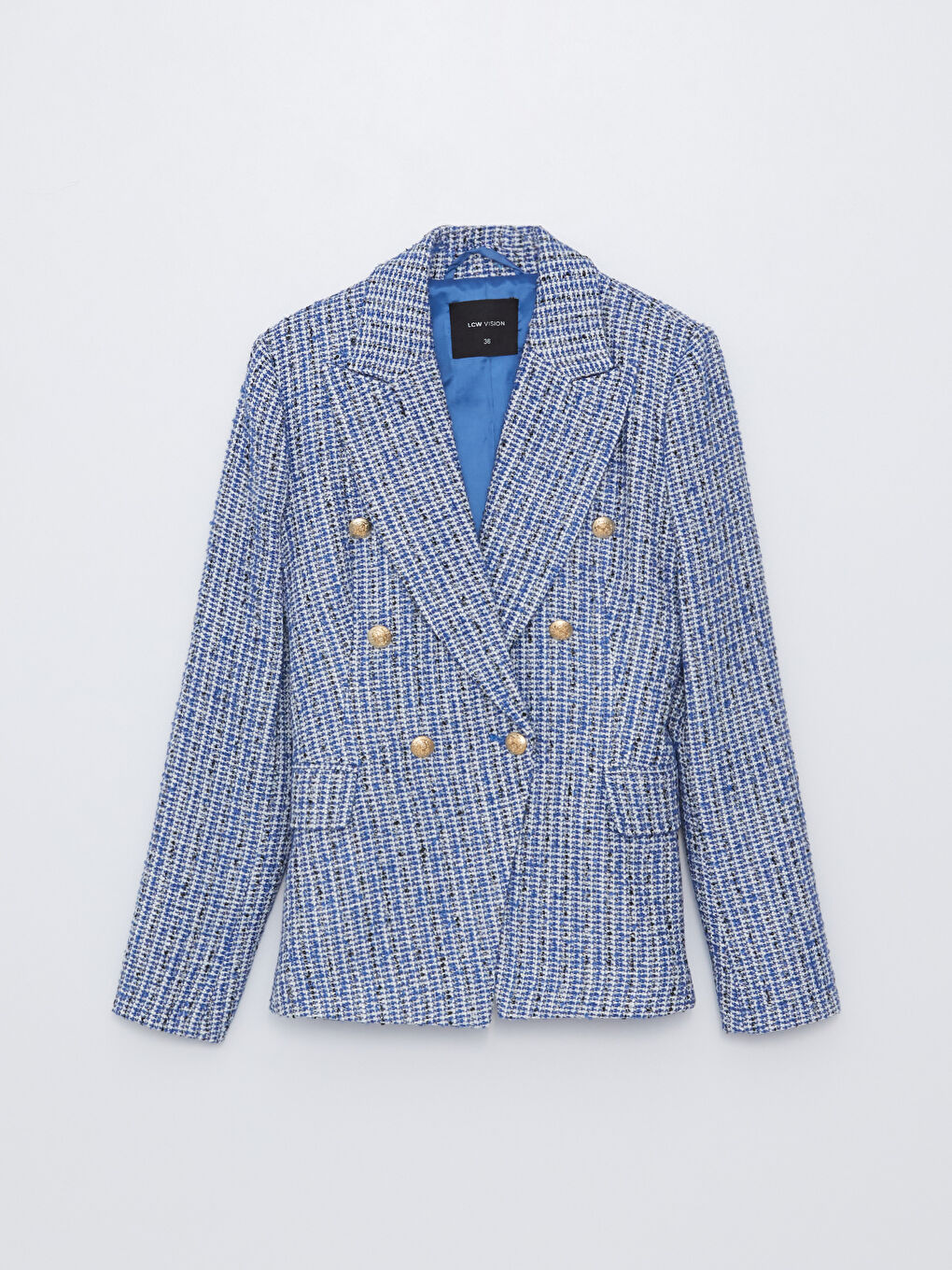 LCW Vision Patterned Long Sleeve Women's Tweed Blazer Jacket -S3DH08Z8-LLC