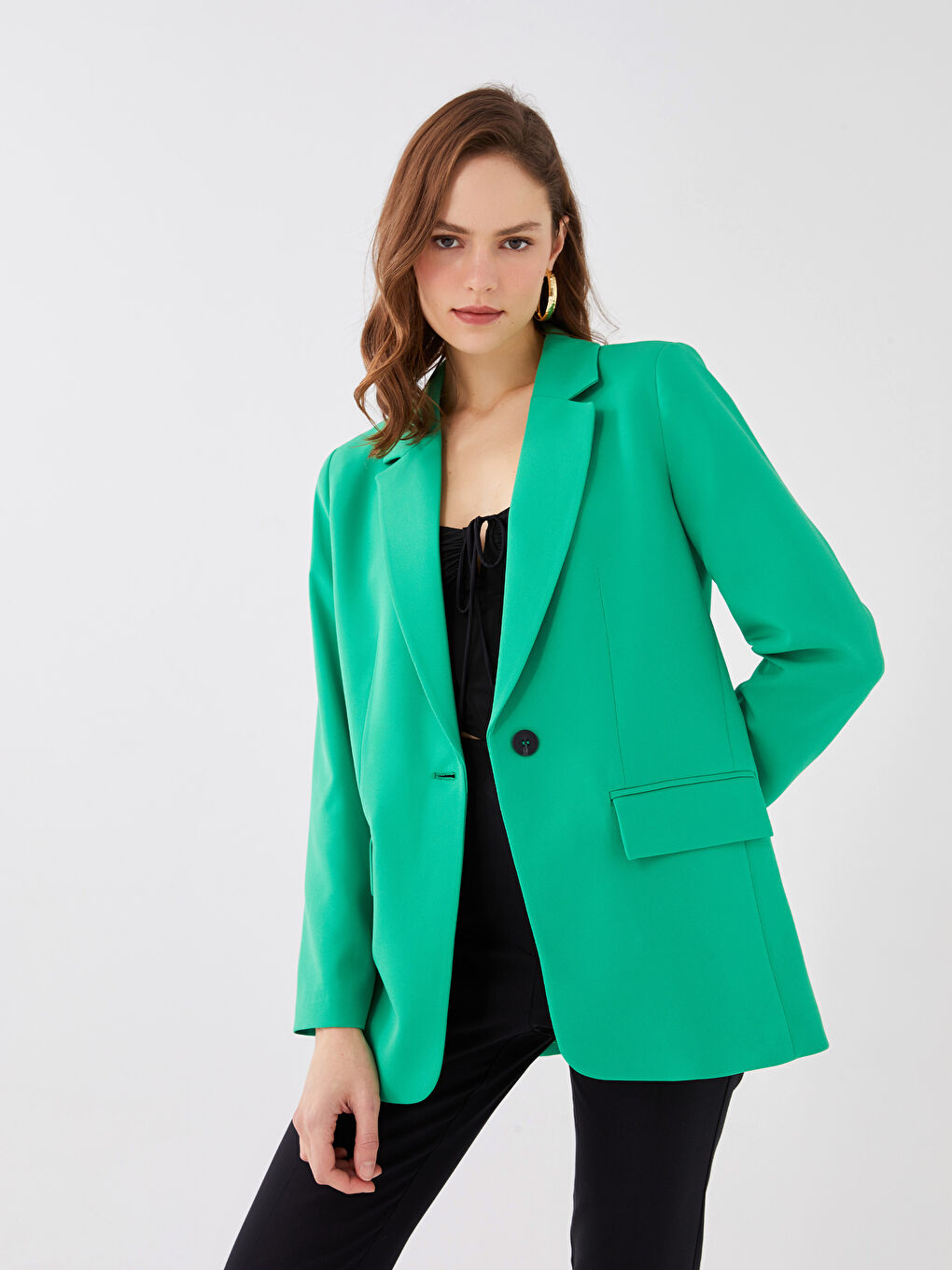 LCW Vision Schlichte Langarm-Blazerjacke für Damen -S3DH10Z8-GKJ