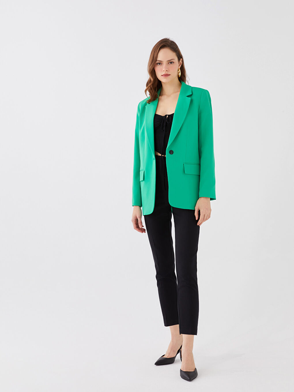 LCW Vision Schlichte Langarm-Blazerjacke für Damen -S3DH10Z8-GKJ