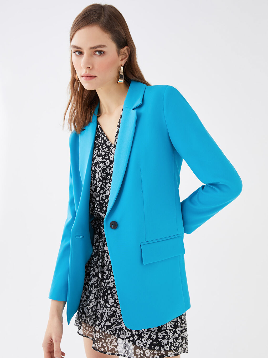 Plain Long Sleeve Women's Blazer Jacket -S3DH10Z8-GU4