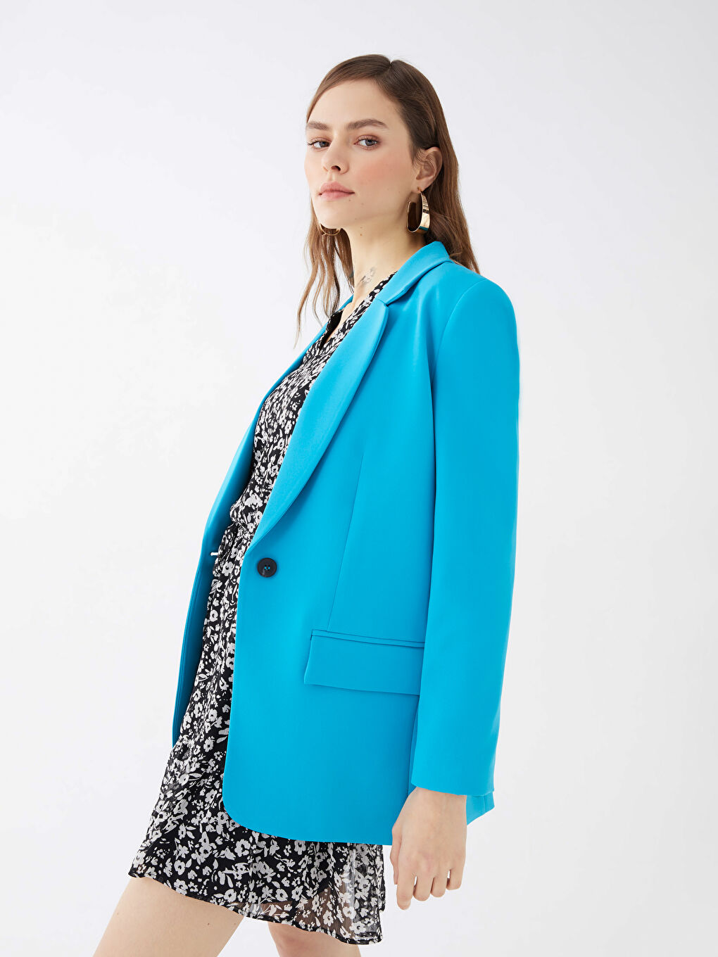 Plain Long Sleeve Women's Blazer Jacket -S3DH10Z8-GU4