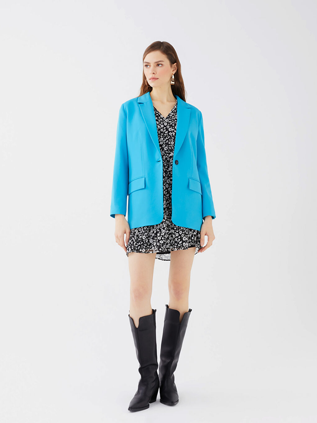 Plain Long Sleeve Women's Blazer Jacket -S3DH10Z8-GU4