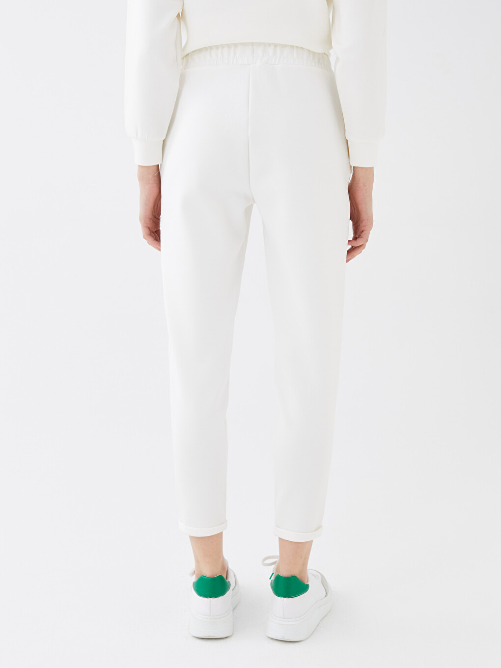 Women's Elastic Waist Straight Sweatpants-4