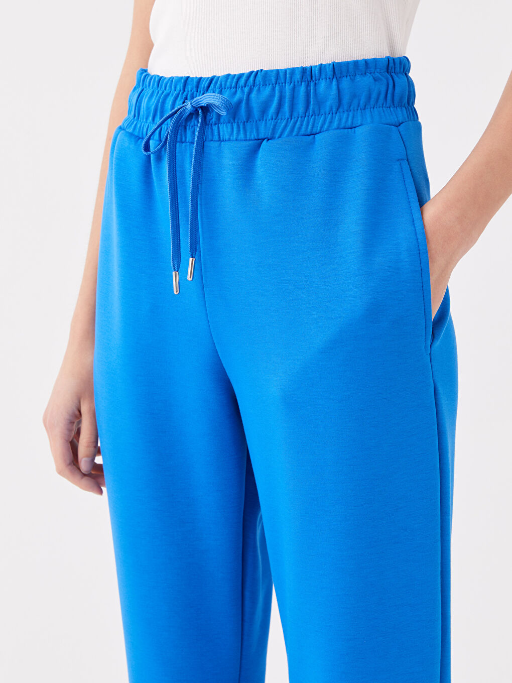 Women's Elasticated Waist Plain Sweatpants-1